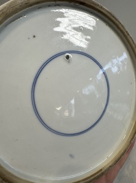 A Chinese blue and white vase with narrative design, 19th C.