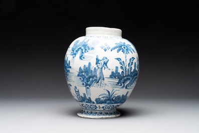 A very early Dutch Delftware jar depicting the life of Christ, 2nd quarter 17th C.