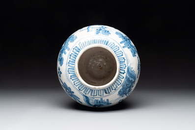 A very early Dutch Delftware jar depicting the life of Christ, 2nd quarter 17th C.