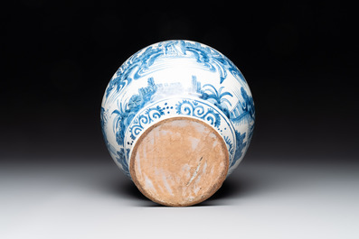 A very early Dutch Delftware jar depicting the life of Christ, 2nd quarter 17th C.