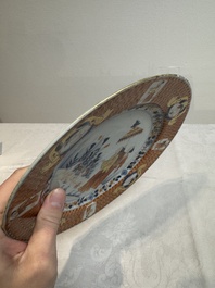 A Chinese Imari-style 'Parasol Ladies' plate after Cornelis Pronk, Qianlong