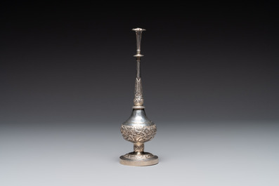 A Chinese silver rose water sprinkler for the Ottoman market, Jin Ji 覲記 mark, 18/19th C.
