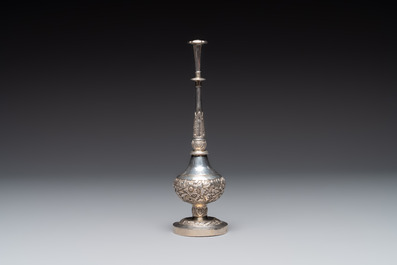 A Chinese silver rose water sprinkler for the Ottoman market, Jin Ji 覲記 mark, 18/19th C.