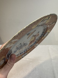A Chinese Imari-style 'Parasol Ladies' plate after Cornelis Pronk, Qianlong