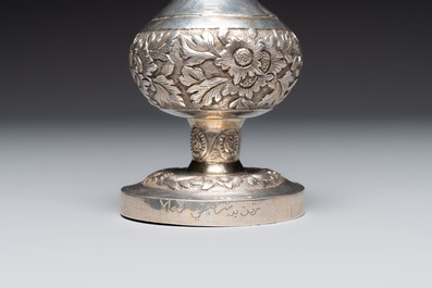 A Chinese silver rose water sprinkler for the Ottoman market, Jin Ji 覲記 mark, 18/19th C.