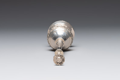 A Chinese silver rose water sprinkler for the Ottoman market, Jin Ji 覲記 mark, 18/19th C.