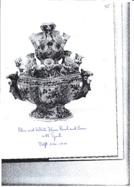 A rare and important blue and white Dutch Delft two-part tulip vase, late 17th C.