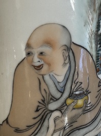 A Chinese qianjiang cai 'immortal and poem' hat stand, 19/20th C.