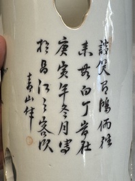 A Chinese qianjiang cai 'immortal and poem' hat stand, 19/20th C.