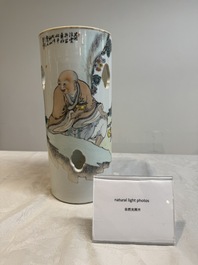A Chinese qianjiang cai 'immortal and poem' hat stand, 19/20th C.