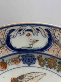 A Japanese Imari 'Parasol Ladies' dish after Cornelis Pronk, Edo, 18th C.