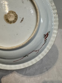 A pair of Chinese famille verte 'phoenixes' plates, Kangxi