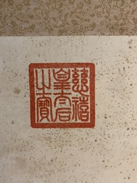 Follower of Guangxu 光緒 (1871-1908): 'Vases and flowers', Cixi seal mark, ink and colour on paper