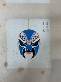 Mei Lanfang 梅蘭芳 (1894-1961): 'Peking opera masks', ink and colour on paper
