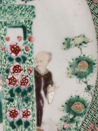 A Chinese famille rose 'arbor' plate after Cornelis Pronk, Qianlong