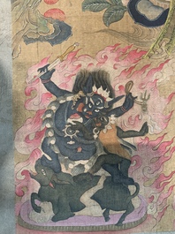 Chinese school: 'Usnisavijaya', ink and colour on silk, Qing or later