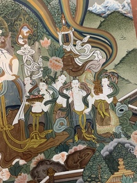 A Tibetan thangka depicting White Tara, 18/19th C.