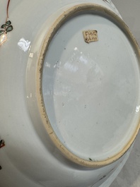 A pair of Chinese famille verte 'phoenixes' plates, Kangxi