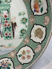 A Chinese famille rose 'arbor' plate after Cornelis Pronk, Qianlong