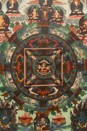 Three Tibetan thangkas, 19/20th C.
