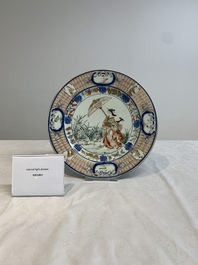 A Japanese Imari 'Parasol Ladies' dish after Cornelis Pronk, Edo, 18th C.
