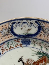 A Japanese Imari 'Parasol Ladies' dish after Cornelis Pronk, Edo, 18th C.