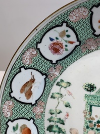 A Chinese famille rose 'arbor' plate after Cornelis Pronk, Qianlong