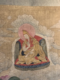 Chinese school: 'Usnisavijaya', ink and colour on silk, Qing or later