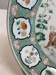 A Chinese famille rose 'arbor' plate after Cornelis Pronk, Qianlong