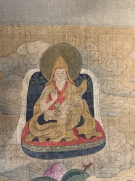 Chinese school: 'Usnisavijaya', ink and colour on silk, Qing or later