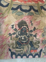 Chinese school: 'Usnisavijaya', ink and colour on silk, Qing or later