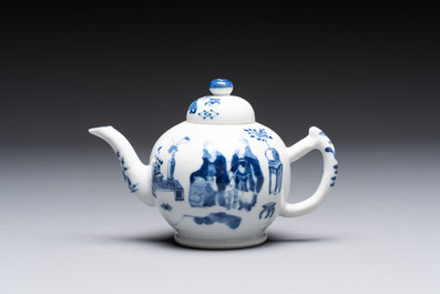 Four Chinese blue and white wares for the Vietnamese market, chơi ngọc 玩玉 and Jiaqing mark, 19th C.