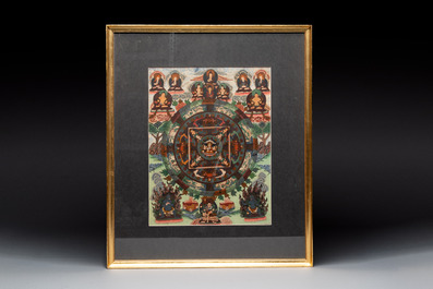 Three Tibetan thangkas, 19/20th C.