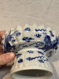 A Chinese Thai market 'Buddhist lions' vessel and an offering tazza, 19th C.