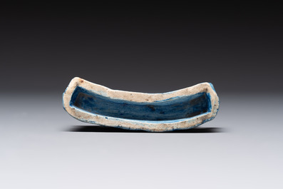 Six Chinese porcelain and glass brush rests, 19/20th C.