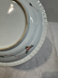 A pair of Chinese famille verte 'phoenixes' plates, Kangxi