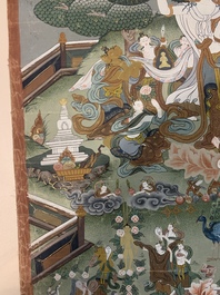 A Tibetan thangka depicting White Tara, 18/19th C.