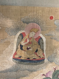 Chinese school: 'Usnisavijaya', ink and colour on silk, Qing or later