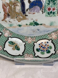 A Chinese famille rose 'arbor' plate after Cornelis Pronk, Qianlong