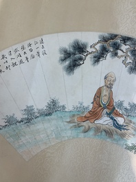 Feng Chaoran 馮超然 (1882-1954) and Wang Xuetao 王雪濤 (1903-1982): 'Two fans', ink and colour on paper