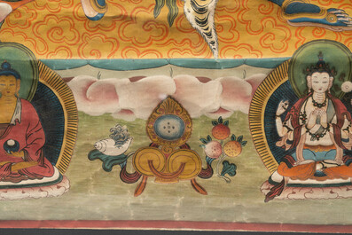 Three Tibetan thangkas, 19/20th C.