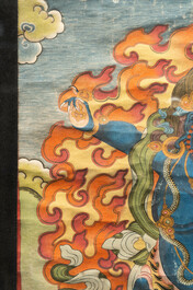 Three Tibetan thangkas, 19/20th C.