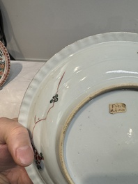 A pair of Chinese famille verte 'phoenixes' plates, Kangxi
