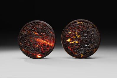 A monogrammed Chinese Canton export tortoiseshell box and cover, 19th C.