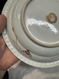 A pair of Chinese famille verte 'phoenixes' plates, Kangxi