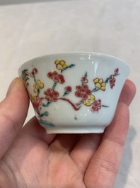 12 Chinese famille rose 'rooster' cups, Yongzheng/Qianlong