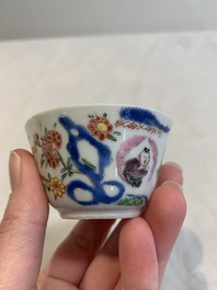 12 Chinese famille rose 'rooster' cups, Yongzheng/Qianlong