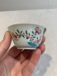 12 Chinese famille rose 'rooster' cups, Yongzheng/Qianlong