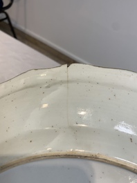 Two Chinese blue and white dishes and a plate, Yongzheng and later
