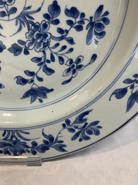 Two Chinese blue and white dishes and a plate, Yongzheng and later